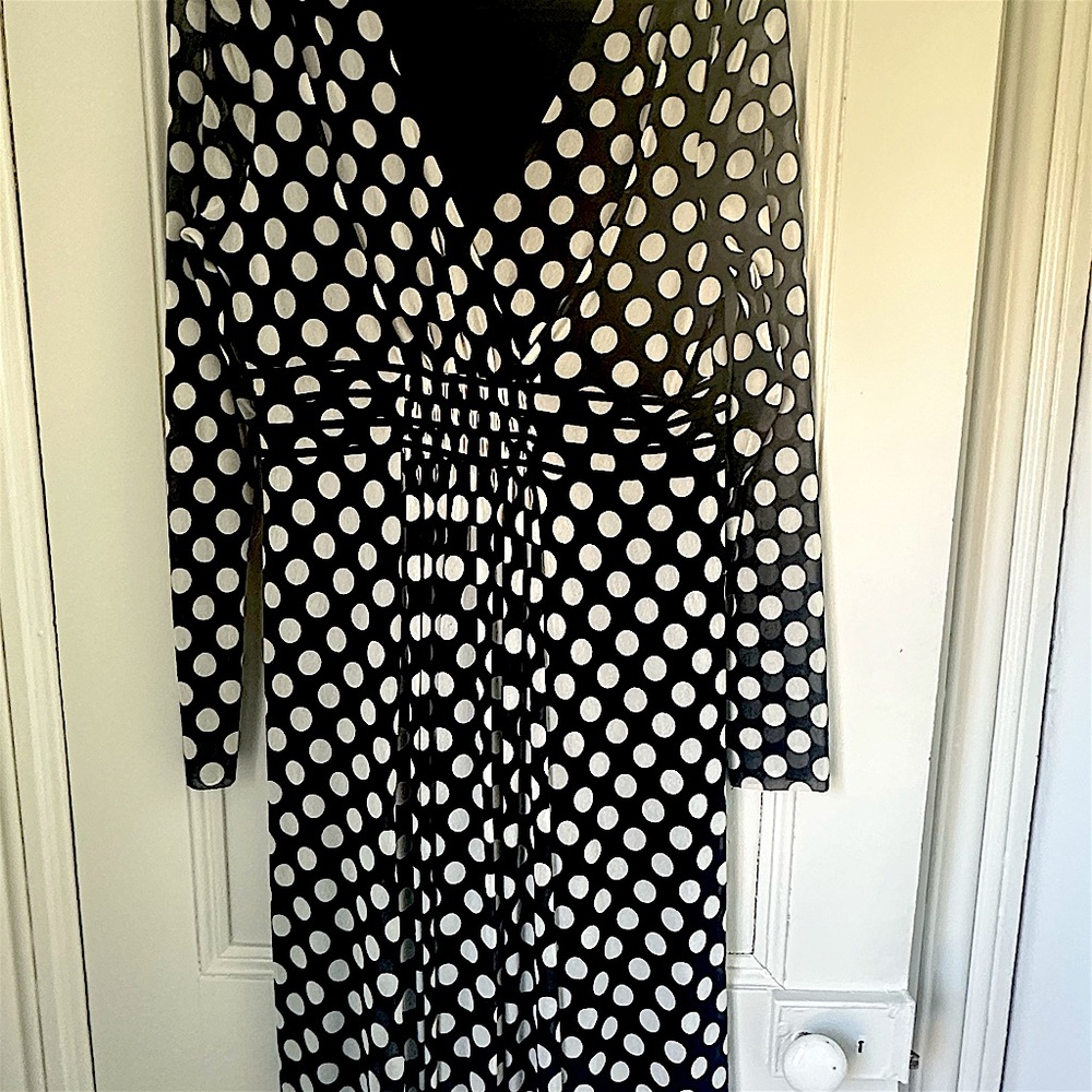 INC International Concepts Black and White Polka Dot Dress